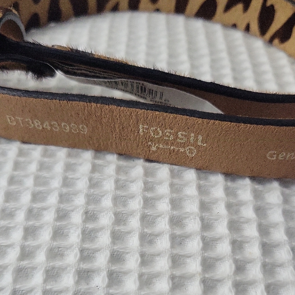 Fossil Animal Print Leather Belt